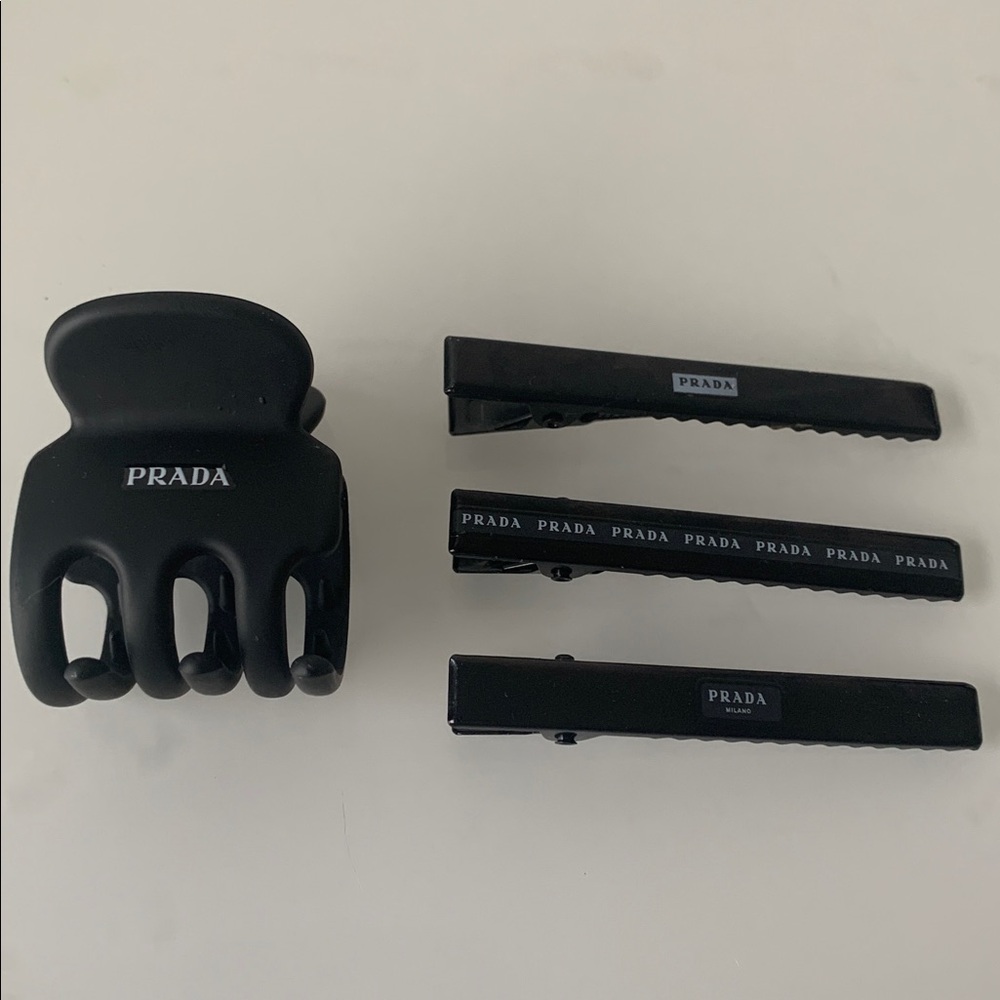 Prada Black Leather Hair Accessory